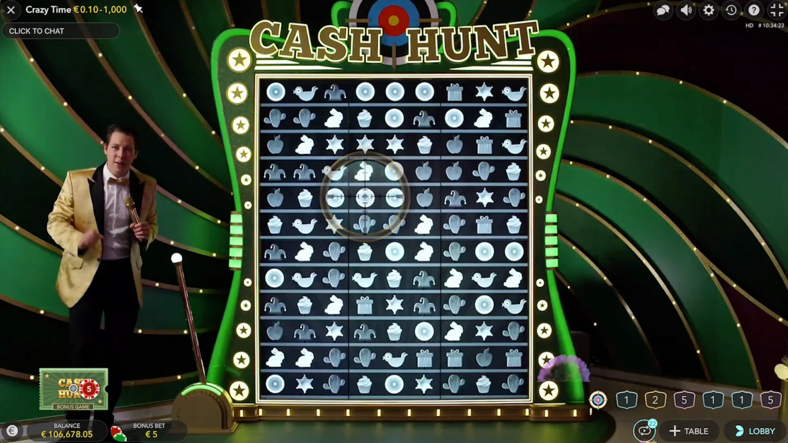 Crazy Time Cash Hunt bonus game